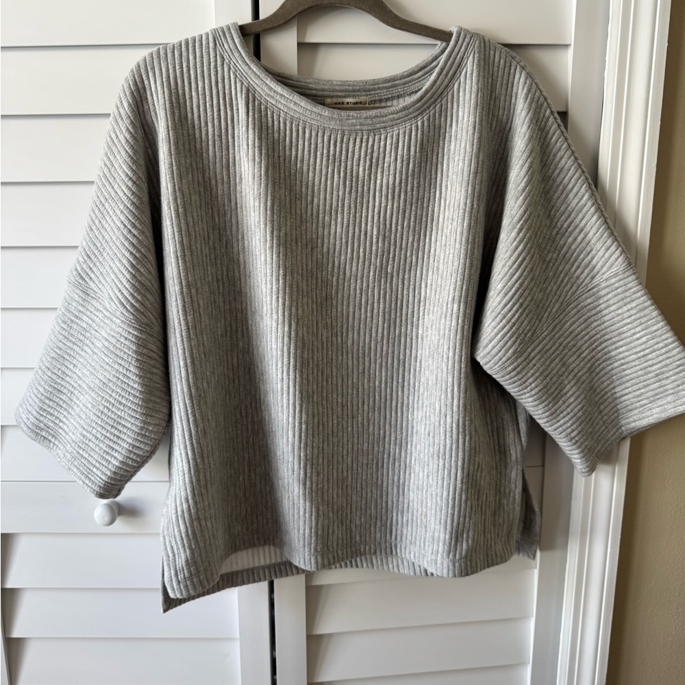 Gray MaxMara Ribbed Knit Sweater